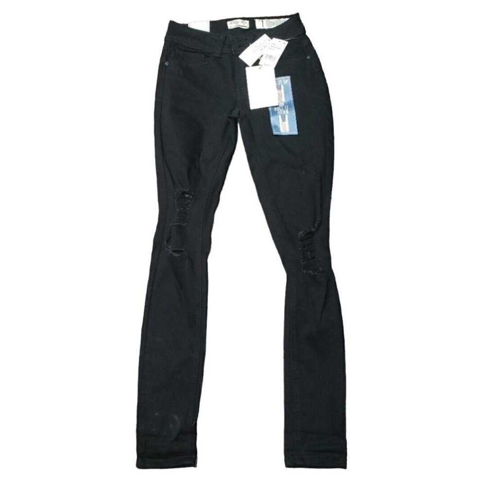 INDIGO Rein Mid Rise Ripped Ankle Skinny Jeans. Size Juniors 1. New With Tag $49